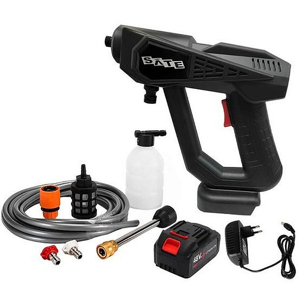 Lavadora De Alta Pressão Portátil Satellite A-Ml8107 Recarregável 21V - Preto