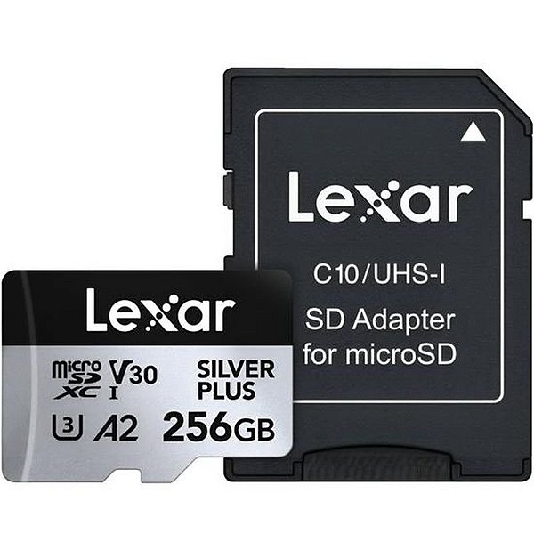 Cartão De Memória Micro Sd Lexar Professional Silver Plus 256Gb 100Mb/S C10