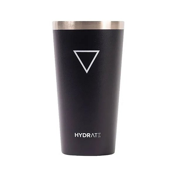 Copo Térmico Hidrate Preta 400ml - Isolamento Térmico Eficiente para Bebidas Quentes e Frias
