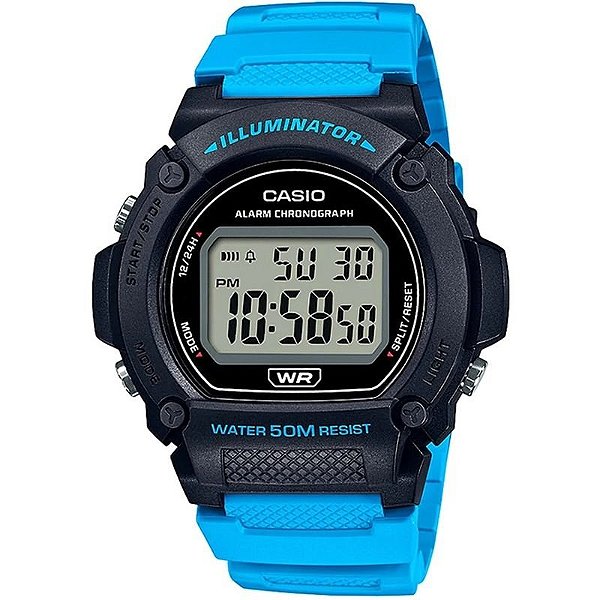 Relógio Digital Masculino Casio W-219H-2A2VDF - Estilo e Precisão para o Dia a Dia