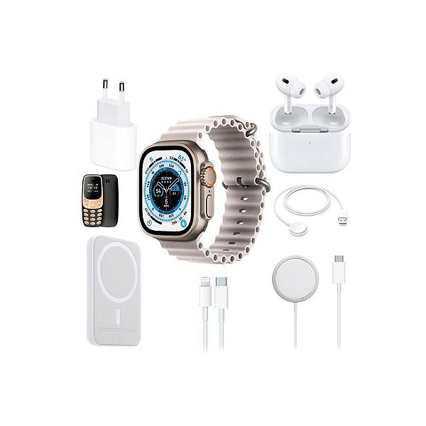 Smartwatch X8 Plus - Bluetooth com Fone de Ouvido e Carregador Magnético - Prata