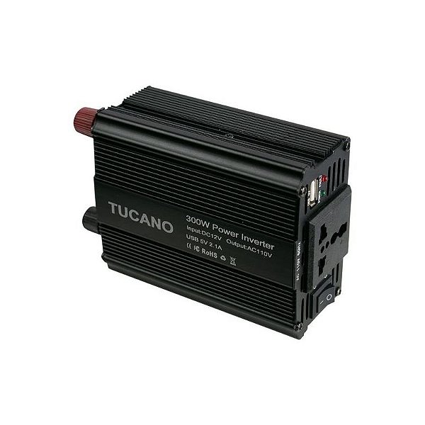 Inversor de Voltagem 300W Tucano - 110V - Preto com Proteção Térmica