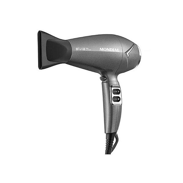 Secador de Cabelo Mondial Space Shine SC-20 2000W - Cinza Escovado 110V