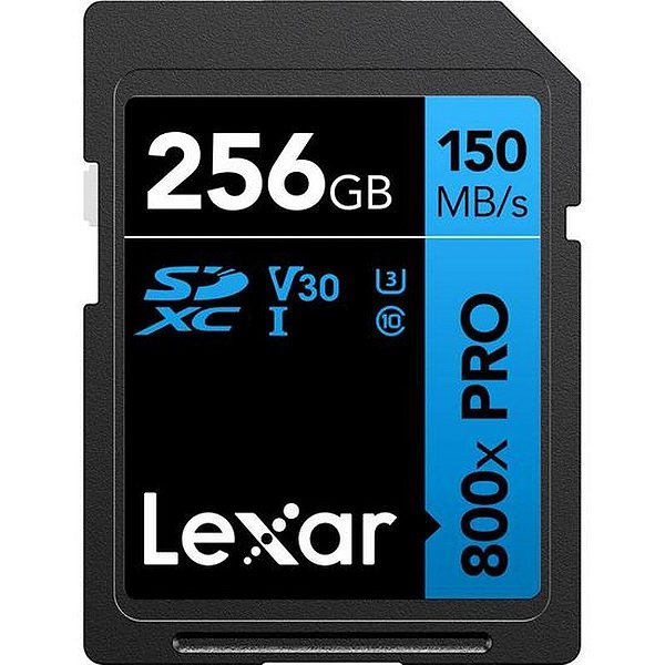 Cartão De Memória Sd Lexar 800X 256 Gb C10 U3 V30 150-30 Mb/S Alta Performance