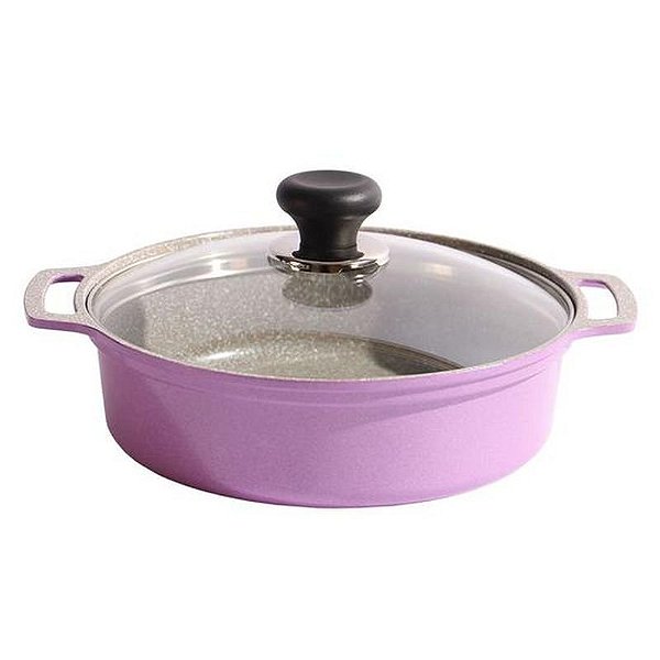 Caçarola Ecoramic Lila com Tampa 22CM - Utensílio de Cozinha Elegante e Funcional