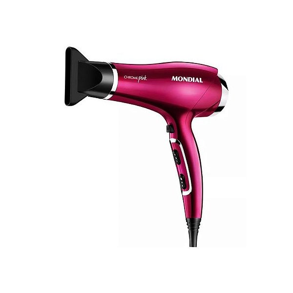 Secador de Cabelo Mondial Chrome Pink SC-36 2000W 220V - Potente e Elegante em Rosa