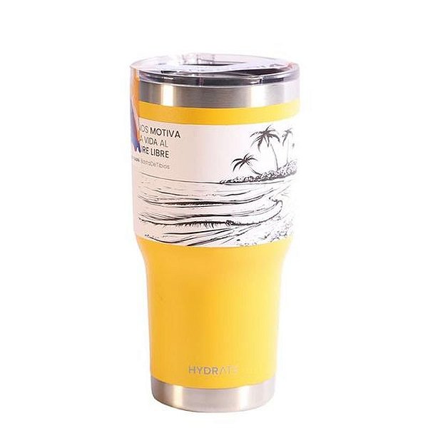 Copo Amarelo 887 ML para Hidratação - Design Moderno e Funcional