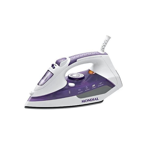 Prensa de Passar a Vapor Mondial Ceramic Express F40 1200W - Branco e Lilás