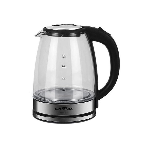 Chaleira Elétrica de Vidro Britânia Bch11 Glass - 1.8L 1500W 220V. Transparente