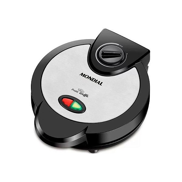 Wafleira Mondial Pratic GW-01 1200W 110V Preto e Prata - Delícias em Casa