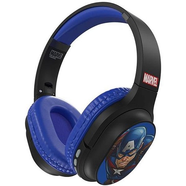 Fone de Ouvido Bluetooth Xtech XTH-M660CA Capitão América - Azul e Preto