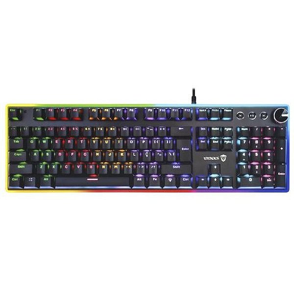 Teclado Mecânico Gamer RGB Satellite GK-701 USB - Preto (Layout PT-BR)