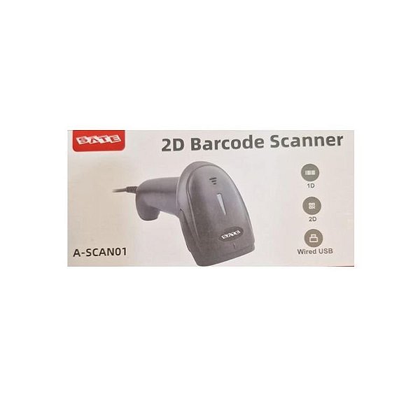 Leitor de Códigos de Barras Sate A-SCAN01 2D com Cabo USB