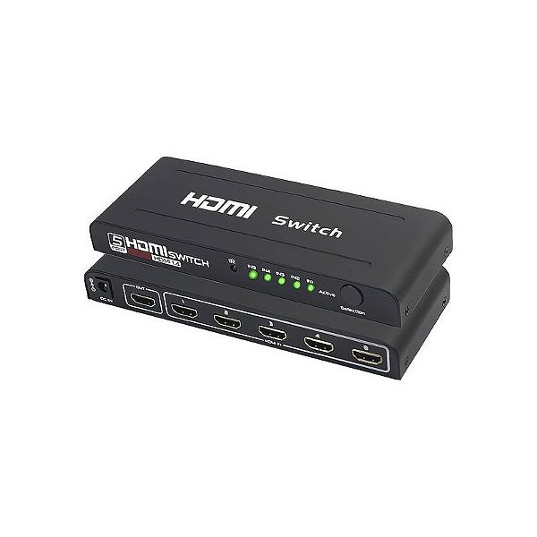 HUB HDMI 5 Portas Sate A-HD04 - Preto