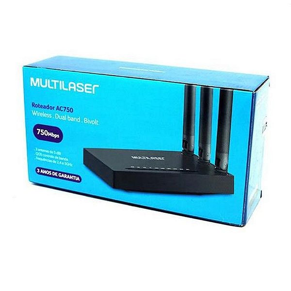 Roteador Multilaser RE085 750MBPS 2.4GHZ 3 Antenas