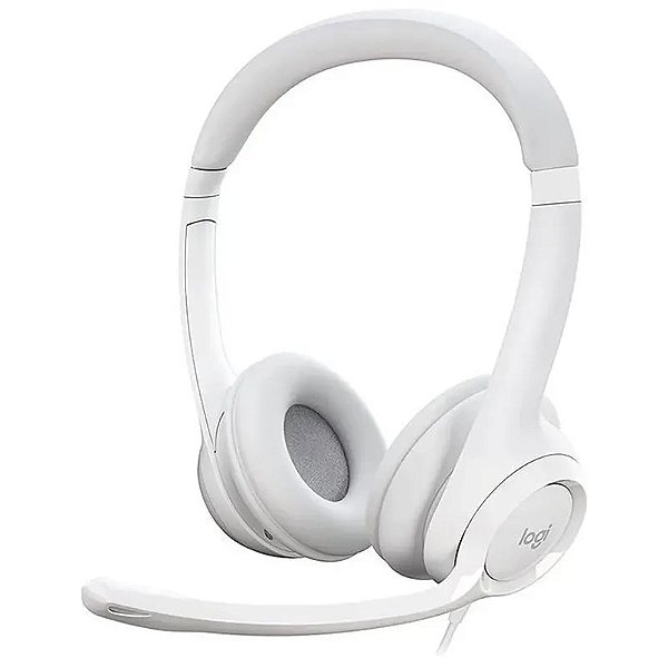 Fone de Ouvido Logitech H390 Branco com Microfone - Conforto e Som Superior para PC