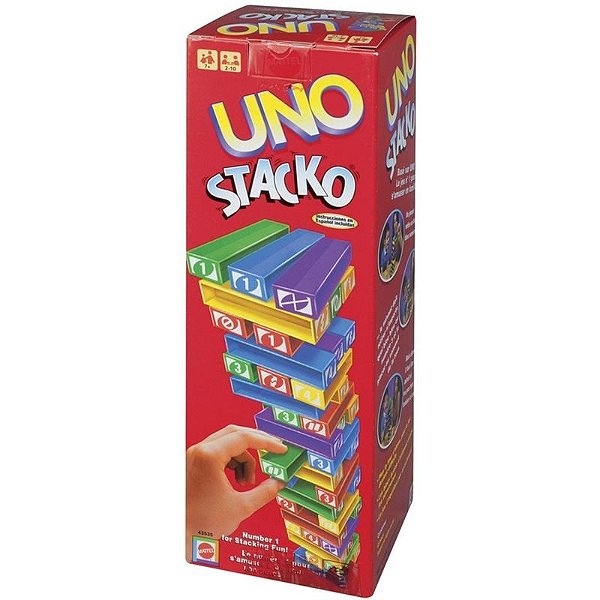 Jogo Stacko Uno da Mattel - Diversão em Família e Amigos para Construção e Estratégia