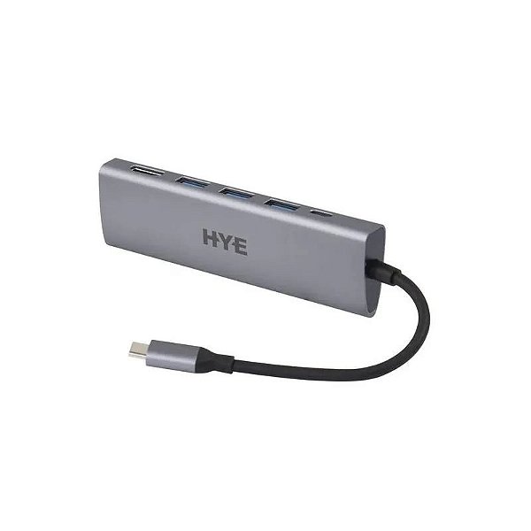 Concentrador Usb Tipo C Cinza Hyehu53 - 5 Portas