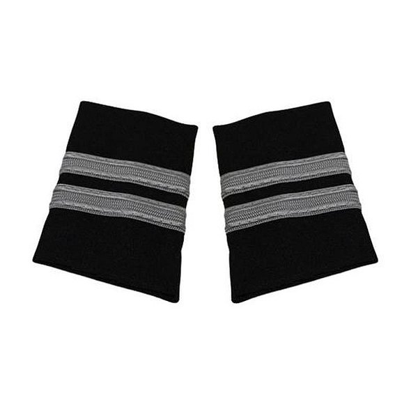 Epaulettes de Piloto em Nylon Preto com 2 Barras Prateadas - WAPX700-2SN