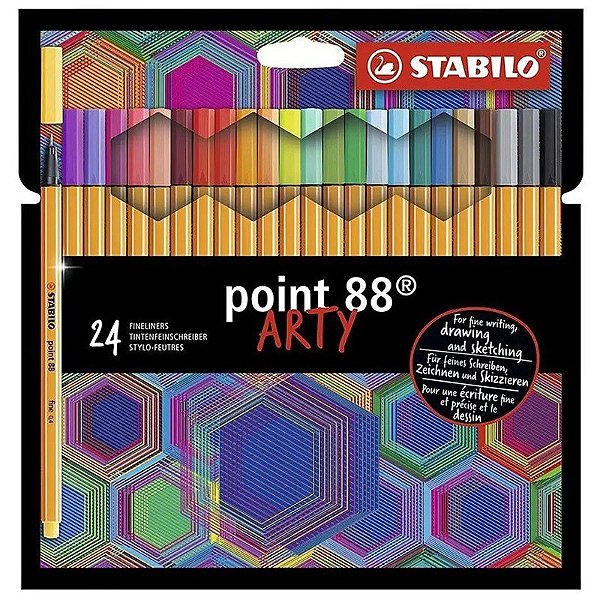 Caneta hidrográfica Stabilo Point 88 0.4mm Arty 8824-1-20 (24 Cores)