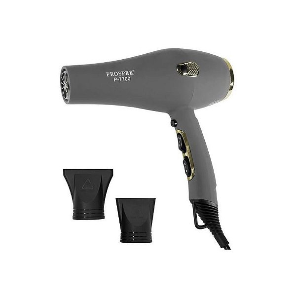 Secador de Cabelo Prosper P-7700 6000W 220V Cinza e Dourado - Alta Potência