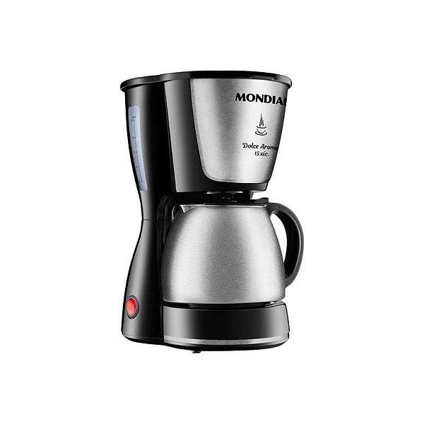 Cafeteira Elétrica Mondial Bella Arome Inox 550W 15 Xícaras 110V - Preto