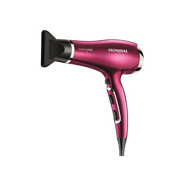 Secador de Cabelo Mondial Chrome SC-36 2000W - Rosa Escuro, Potência e Elegância
