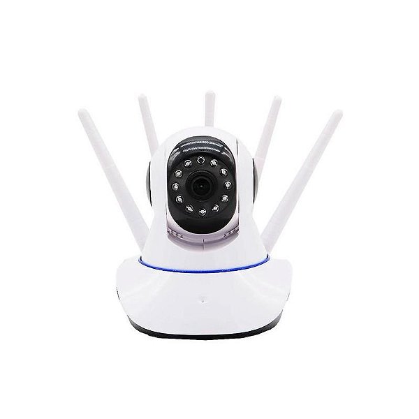 Câmera IP Tucano TC-YT-B89 HD com 5 Antenas Wi-Fi e Slot para MicroSD - Branca