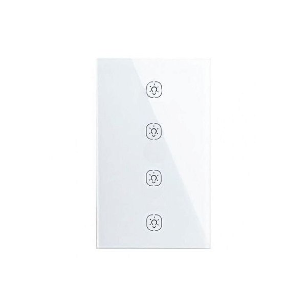 Controlador de Toque Zigbee Homie Esp 4 Iluminação Interna HSS04TR Branco