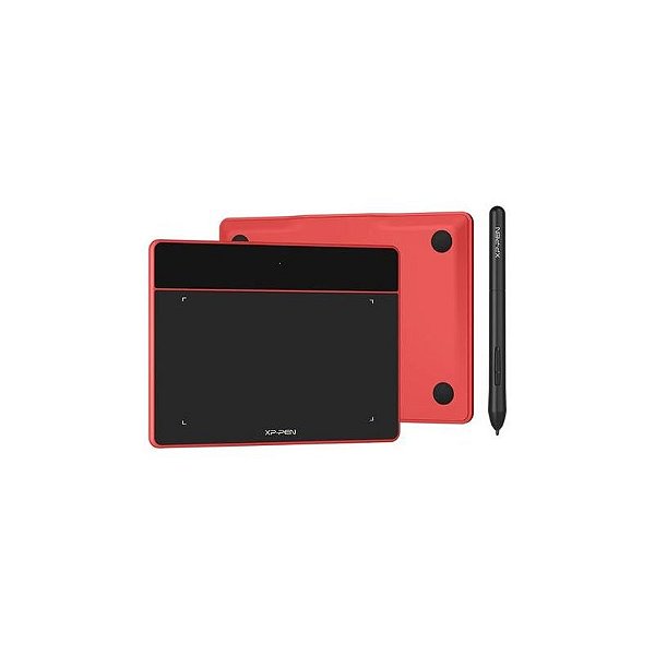 Mesa Digitalizadora XP Pen Deco Fun XS 4,8x3 - Vermelho Vibrante para Criatividade e Produtividade
