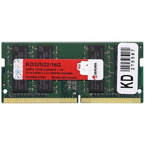 Memória RAM DDR4 16GB 3200MHz para Notebook Keepdata KD32S22/16G