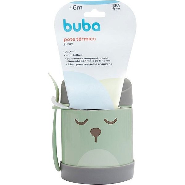 Pote Térmico Com Talher Gumy Buba - Verde - Modelo 12470