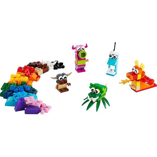 Lego Criativo Clássico Monstros 140 Peças - Conjunto de Construção