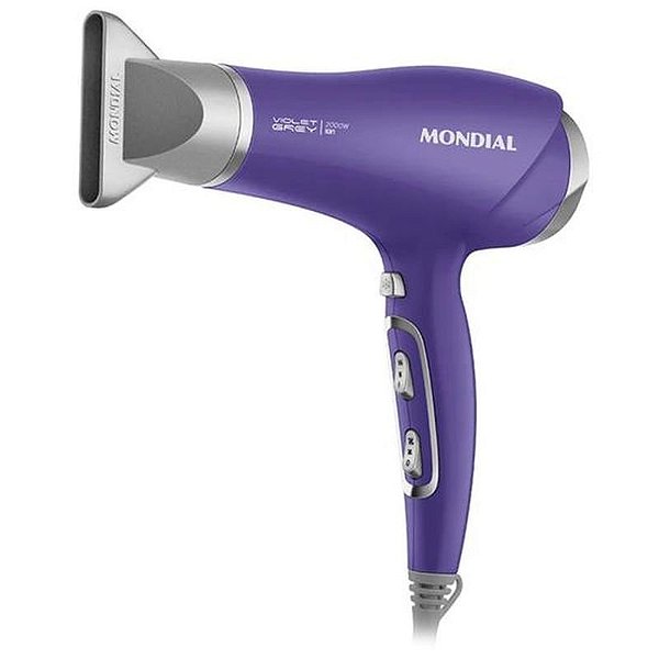 Secador de Cabelo Mondial SCN-05 Violeta e Cinza 220V com Tecnologia de Secagem Rápida