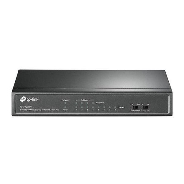 Switch TP-Link TL-SF1008LP - Comutador 8 Portas 100MBPS - Cor Cinza