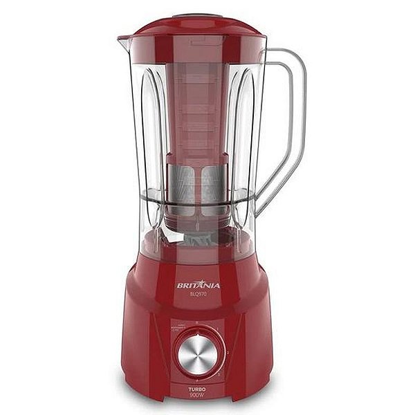 Liquidificador Britânia Turbo 900W 2.6L 220V Vermelho - Alta Performance e Versatilidade