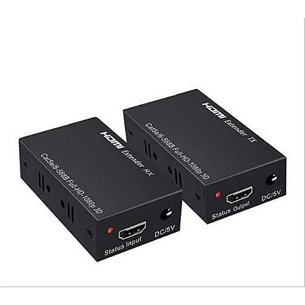 Extensor HDMI 60M com Conexão RJ45 para Transmissão de Sinal de Alta Definição