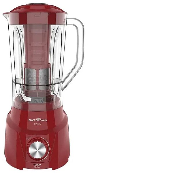 Liquidificador Britânia Turbo 900W 4 Velocidades 2,6L - Vermelho 220V