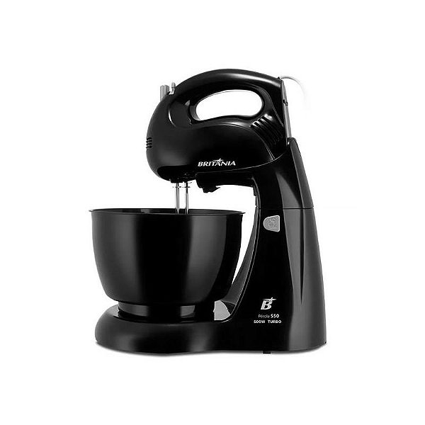 Batedeira Britânia Pérola Turbo 550 - 4 Velocidades, 500W, 220V, Cor Preta