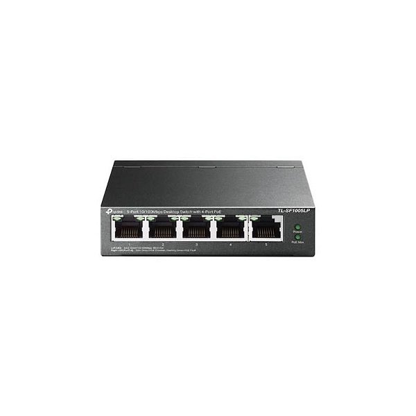 Switch Hub TP-Link TL-SF1005LP 5 Portas Gigabit Poe - Preto, 1000 Mbps