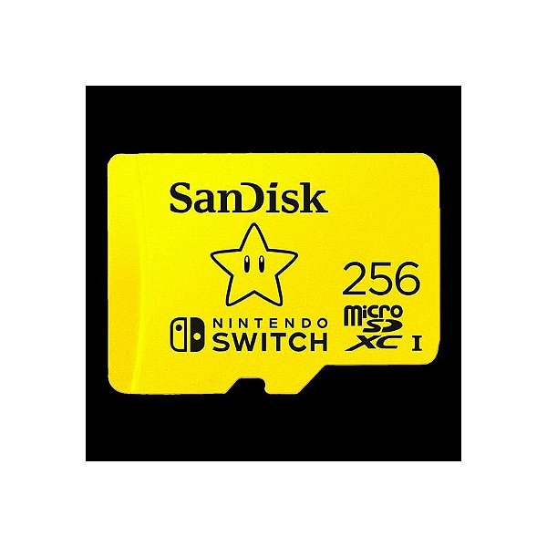 Cartão de Memória Micro SD Sandisk 256GB para Nintendo Switch - 100MB/s - SDSQXAO-256G-GNCZN