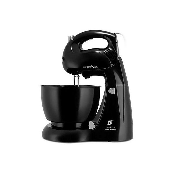 Batedeira Britânia Pérola Turbo 550 - 500W, 110V, 4 Velocidades - Preta