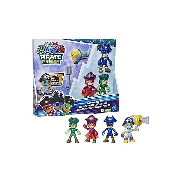 Conjunto de 4 Figuras PJ Masks - Heróis Piratas Collection