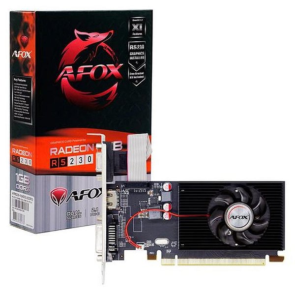 Placa de Vídeo Afox AMD Radeon R5 230 1GB DDR3 - Desempenho Gráfico Ideal para Escritório