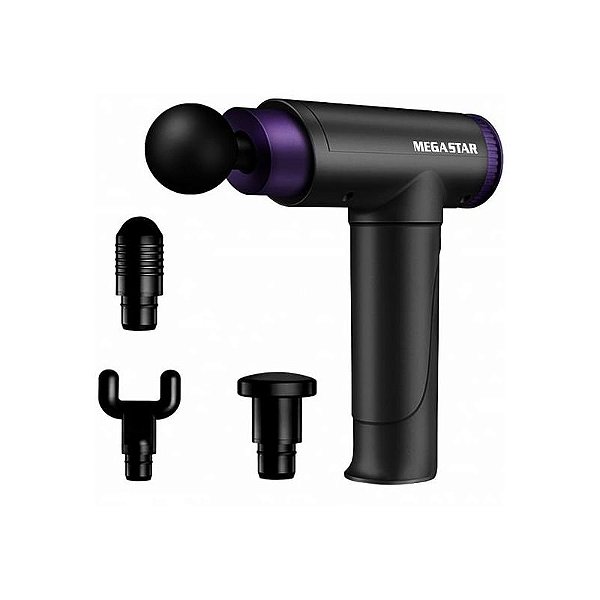 Massageador Muscular Recarregável Megastar FMA12 - Preto Roxo