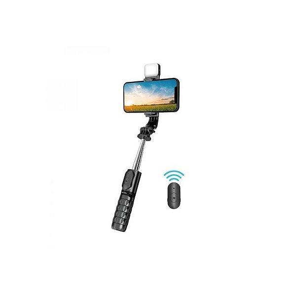 Haste Para Selfie Wiwu Wi- Se002 Com Trípode - Cor Preta