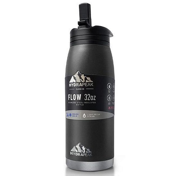 Garrafa De Água Hydrapeak Hp-Flow-32-Black 946Ml Preto - Garrafa De Hidratação Resistente Com Capacidade De 946Ml