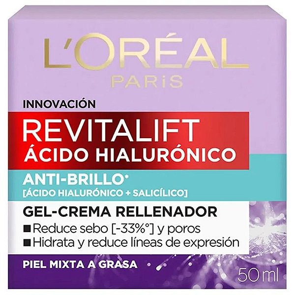 Creme Revitalift L'Oréal com Ácido Hialurônico 8H - 50mL para Pele Jovem e Hidratada