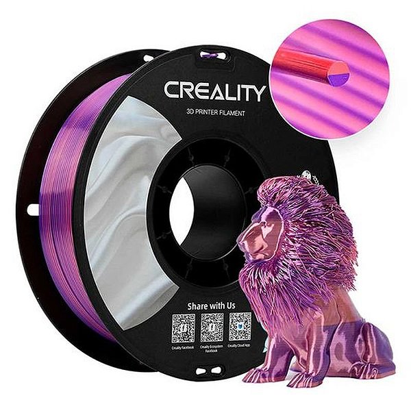 Filamento CR-Silk 1KG 1.75MM para Impressora 3D - Rosa e Roxo Metálico