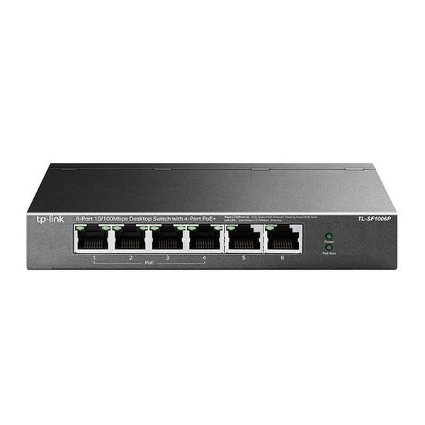 Switch TP-Link TL-SF1006P - 6 Portas Fast Ethernet - 100Mbps - Cor Cinza